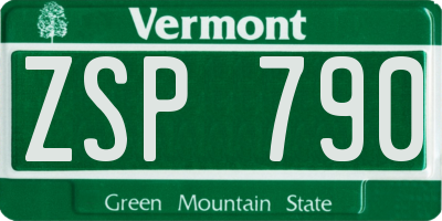 VT license plate ZSP790
