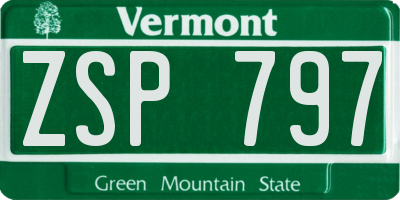 VT license plate ZSP797