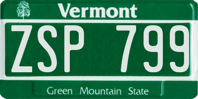 VT license plate ZSP799