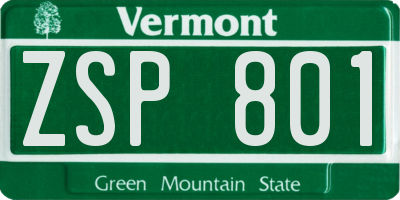 VT license plate ZSP801