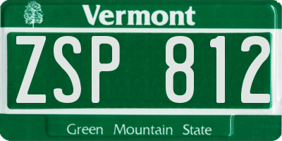 VT license plate ZSP812