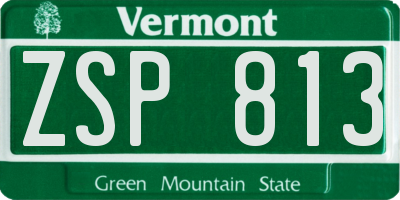 VT license plate ZSP813