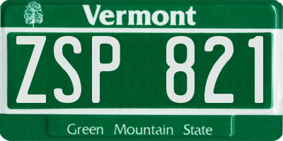 VT license plate ZSP821