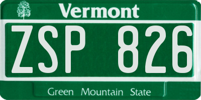 VT license plate ZSP826