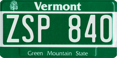 VT license plate ZSP840