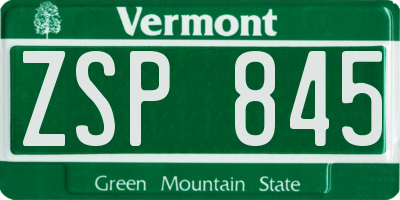 VT license plate ZSP845
