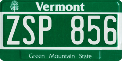 VT license plate ZSP856