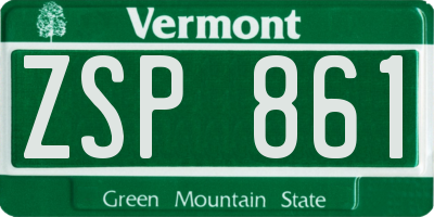 VT license plate ZSP861