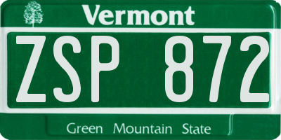 VT license plate ZSP872