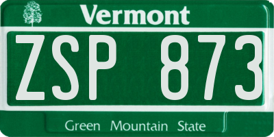 VT license plate ZSP873