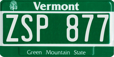 VT license plate ZSP877