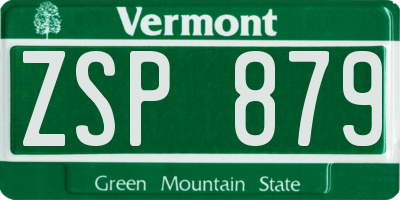 VT license plate ZSP879