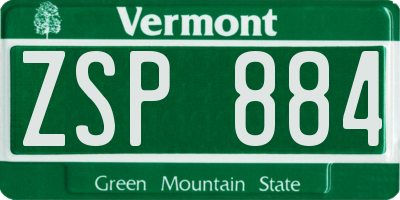 VT license plate ZSP884