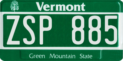 VT license plate ZSP885
