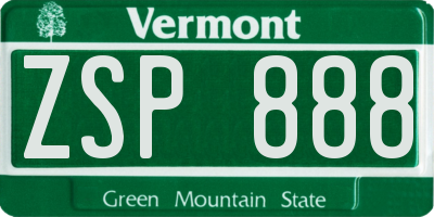 VT license plate ZSP888