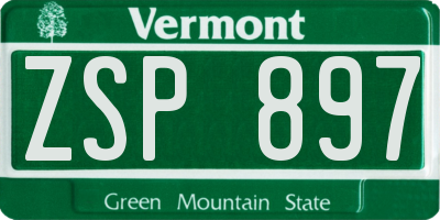 VT license plate ZSP897