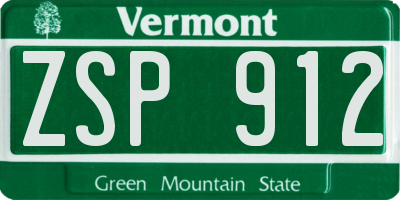 VT license plate ZSP912