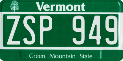 VT license plate ZSP949