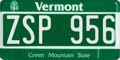 VT license plate ZSP956