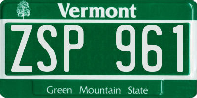 VT license plate ZSP961