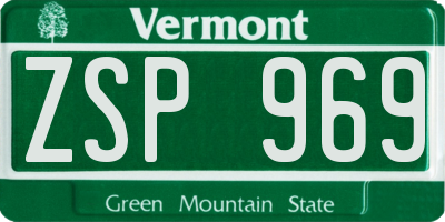 VT license plate ZSP969