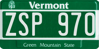 VT license plate ZSP970
