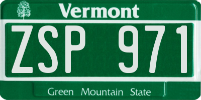 VT license plate ZSP971