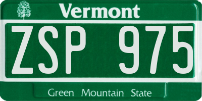 VT license plate ZSP975