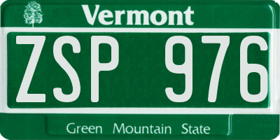 VT license plate ZSP976