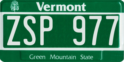 VT license plate ZSP977