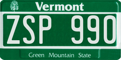 VT license plate ZSP990