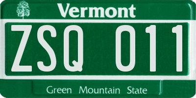VT license plate ZSQ011