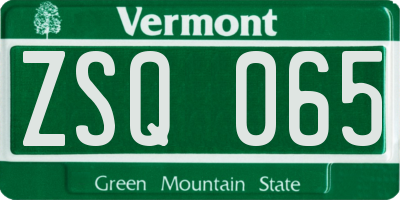 VT license plate ZSQ065