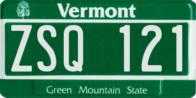 VT license plate ZSQ121
