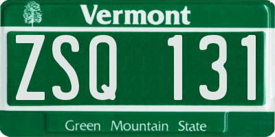 VT license plate ZSQ131
