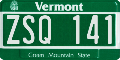 VT license plate ZSQ141