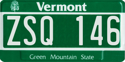 VT license plate ZSQ146