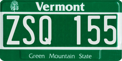 VT license plate ZSQ155