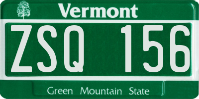 VT license plate ZSQ156