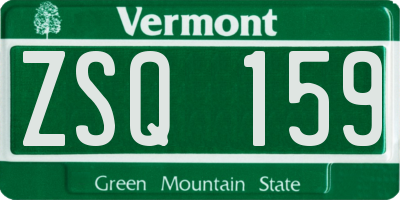 VT license plate ZSQ159