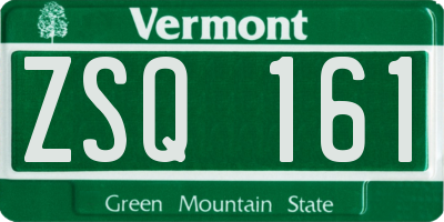 VT license plate ZSQ161