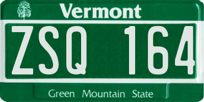 VT license plate ZSQ164