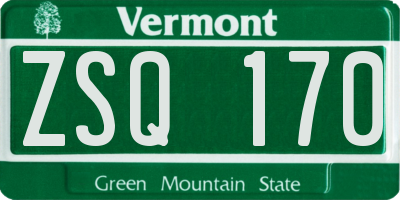 VT license plate ZSQ170