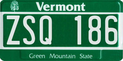 VT license plate ZSQ186