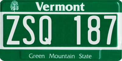 VT license plate ZSQ187