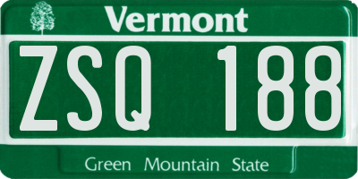 VT license plate ZSQ188