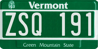 VT license plate ZSQ191