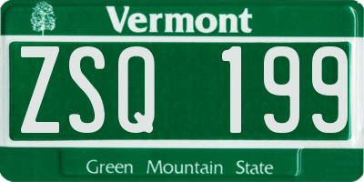 VT license plate ZSQ199
