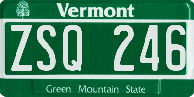 VT license plate ZSQ246