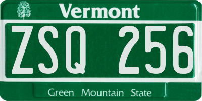 VT license plate ZSQ256